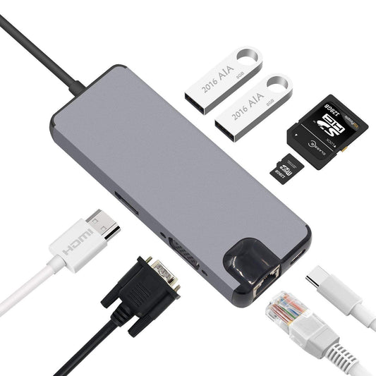 8 USB-C USB Hub/Docking Station(8-in-1)