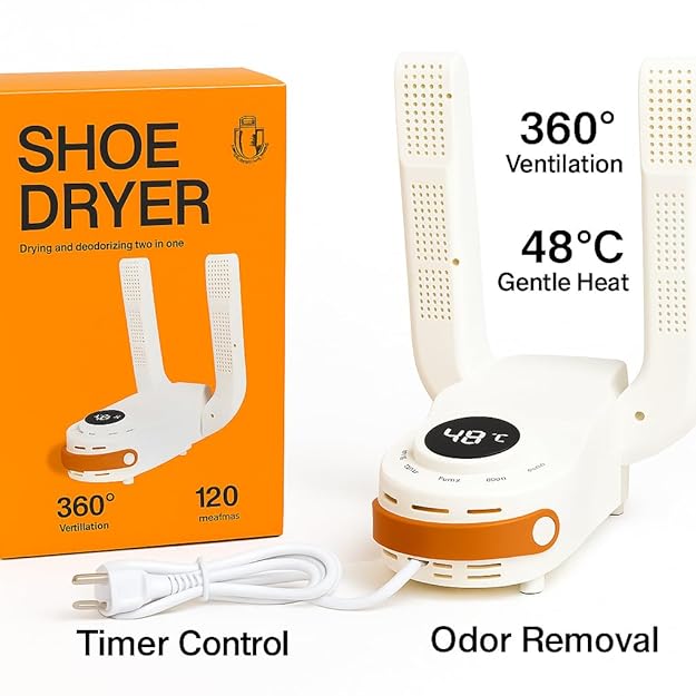 Electric shoe dryer with a timer and temperature control