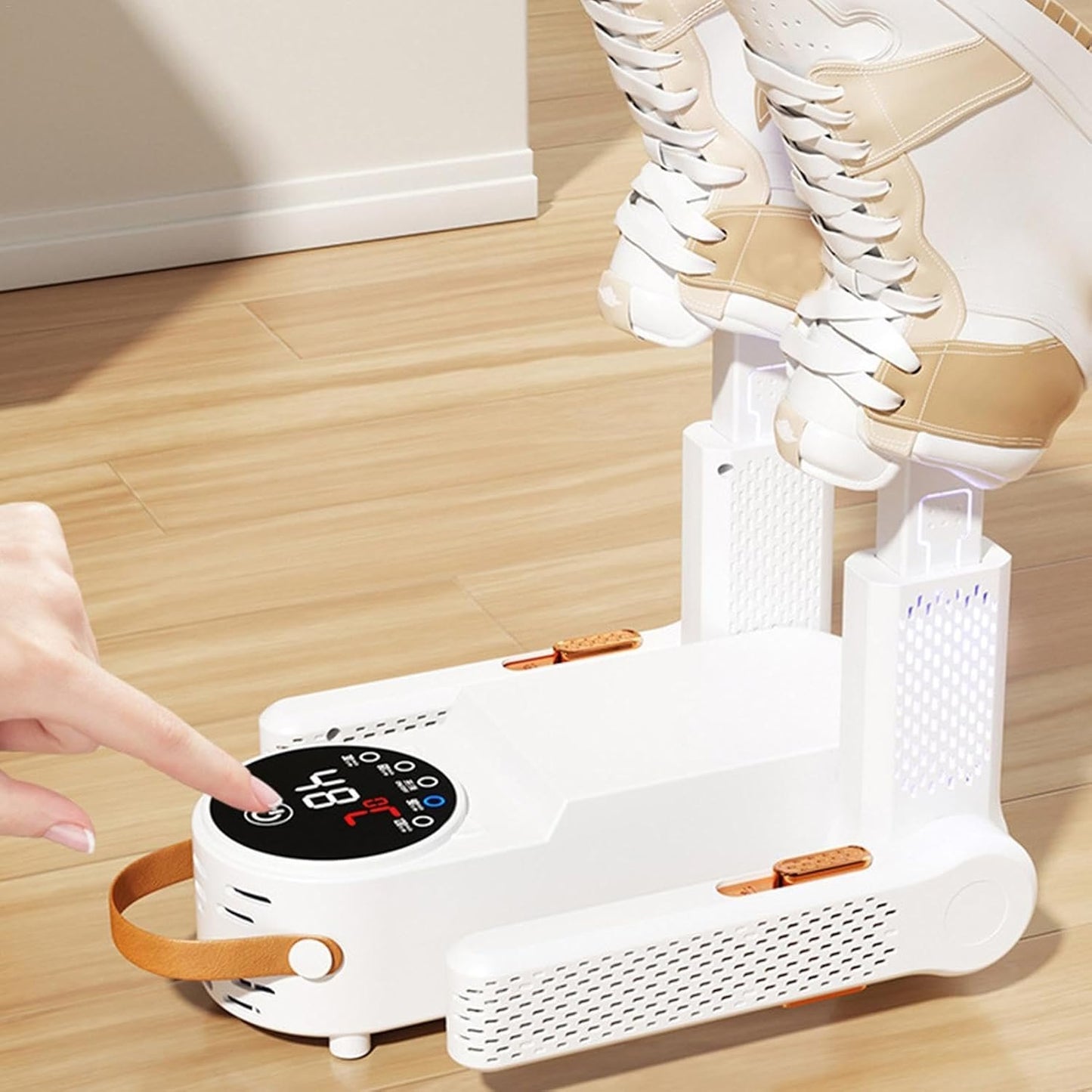 Electric shoe dryer with a timer and temperature control