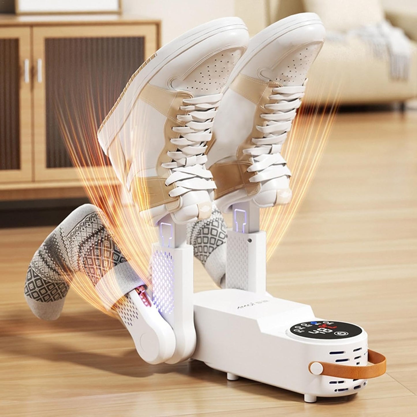 Electric shoe dryer with a timer and temperature control