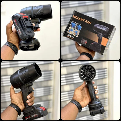 Violent Fan | 48V Cordless Turbo Blower | Ultra High-Speed Handheld Fan for Dust, Leaves & Car Drying