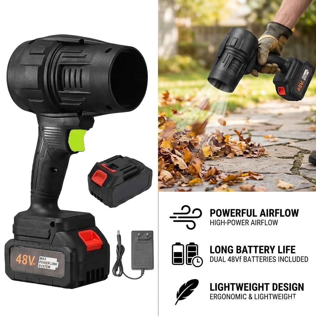 Violent Fan | 48V Cordless Turbo Blower | Ultra High-Speed Handheld Fan for Dust, Leaves & Car Drying
